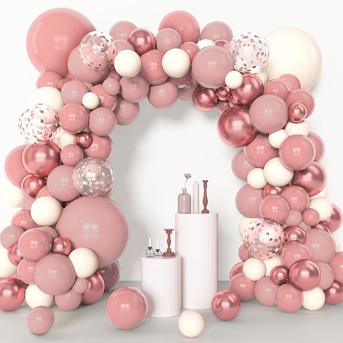 Amandir 153pcs Dusty Pink Balloon Garland Arch Kit Different Sizes | 18 12 10 5 - Image 5