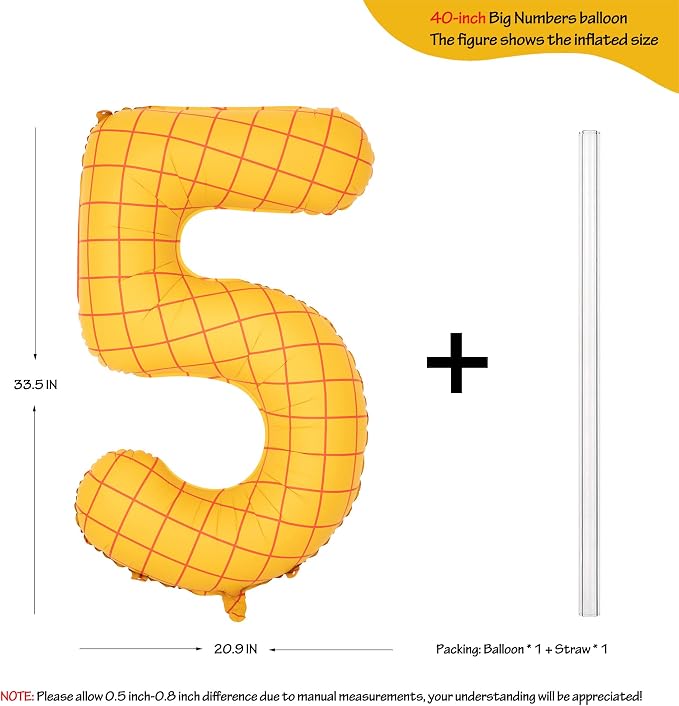 40 In Matte Yellow Number 5 Balloons Helium Foil Mylar Balloon Digital 5 | The - Image 2
