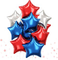 Blue Red Star Balloons, 18 Inch 12Pcs Navy Blue Red and Metallic Silver Stars by TAOYE