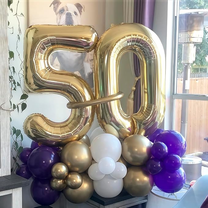 Champagne Gold 8 Balloon Number, 40 Inch Light Gold 8 Balloons Big Foil Mylar - Image 6