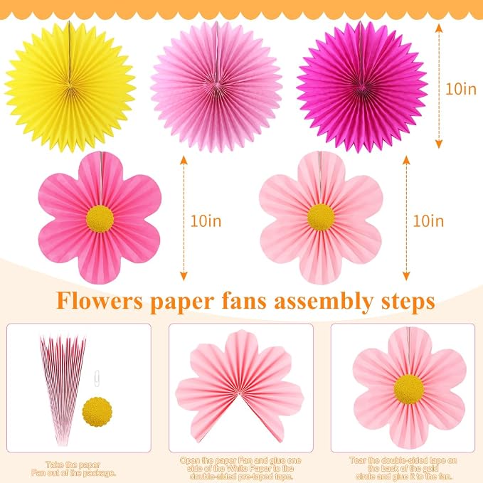 zilue Paper Fans Party Decorations Paper Flowers Decorations - Image 4