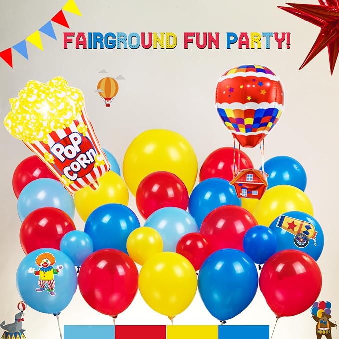 Circus Theme birthday party decorations & include red blue yellow balloon - Image 4