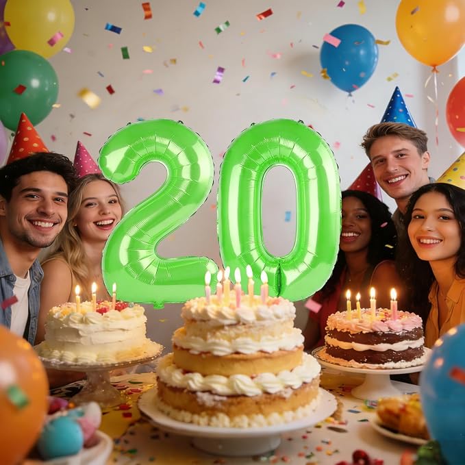 40 Inch Number 20 Balloons for 20th Birthday Party Decorations, 0-100 Fruit - Image 2