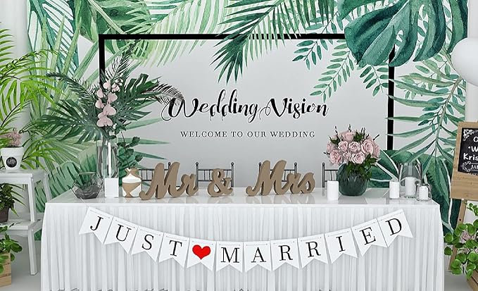 VIOPVERY Wooden Mr & Mrs Wedding Sign - Image 3