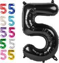 Black Number 5 Balloon 40 inch, Balloon numbers party supplies, deco photo shoot by Upgesy