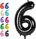 40 Inch Black Mylar Foil Number 6 Birthday Balloon, 6 16 Boy Girl Party by Upgesy