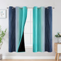 Teal and Navy Blue Blackout Curtains by ESTELARTEXTILER