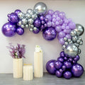 Purple Silver Balloon Garland 127 Pcs 18In 12In 10In 5In Latex Balloons Arch Kit by MOXMAY