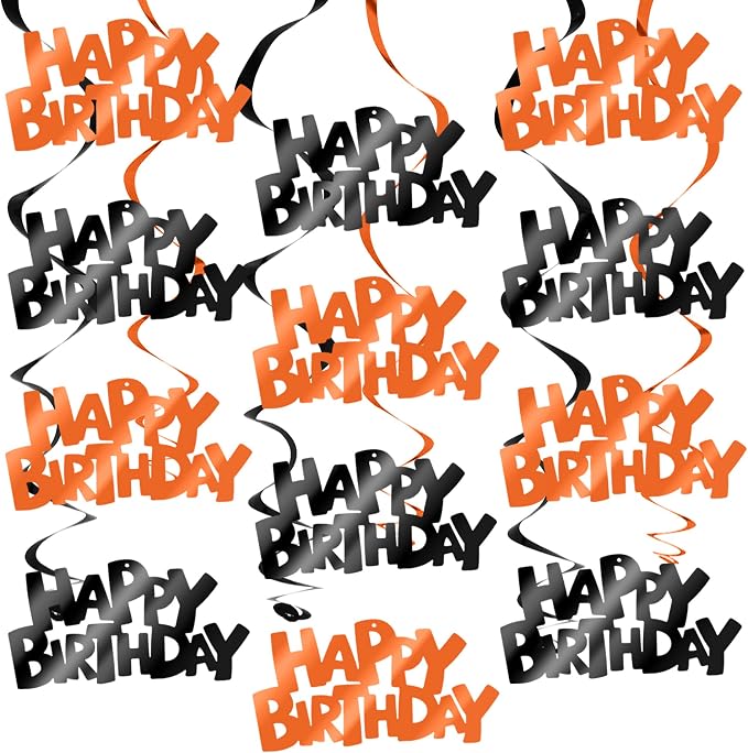 BEISHIDA 12 Pcs Happy Birthday Hanging Swirl Decorations, Kids Basketball by Beishida