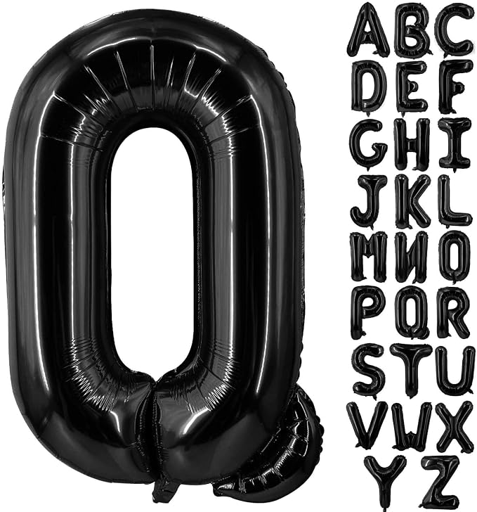 Lovoir 40 Inch Large Black Letter Q Balloons Big Size Jumbo Mylar Foil Helium by Lovoir