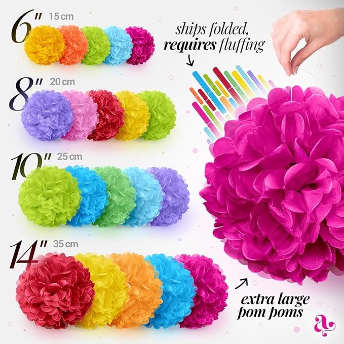 Tissue Paper Pom Poms - Image 2