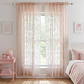 FINECITY Blush Floral Sheer Lace Curtains by FINECITY