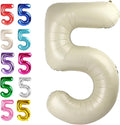 Cream White Number 5 Balloon 40 inch, Birthday Party Balloons Decorations | by Upgesy
