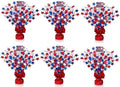 PMU 6 Pcs Pcs 250th Anniversary Patriotic Star Metallic Foil Spray Centerpiece by PMU