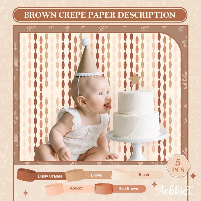 AOBKIAT Brown Boho Streamers Party Decorations - Image 7