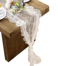 3 Pcs White Lace Table Runner 14 x 120 Inch Embroidered Boho Table Runner by HEIPINIUYE