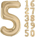 40 inch White Gold Number Balloon Giant Foil Helium Balloons Champagne Gold by Yeodong