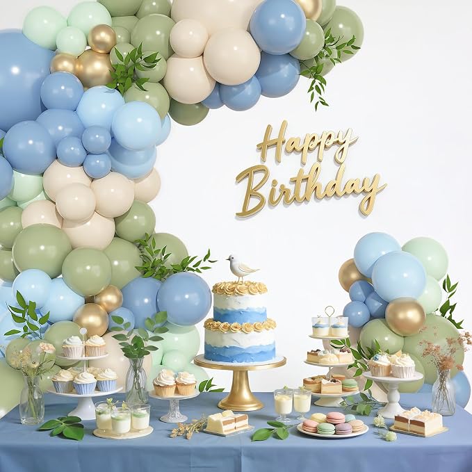 157Pcs Sage Green Blue Balloons Garland Arch Kit Different Size | Dusty Blue - Image 4