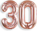 AULE 40 Inch Rose Gold 30 Balloon Number Foil 0-9 Birthday Big Numbers | by AULE