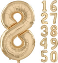 40 inch White Gold Number Balloon Giant Foil Helium Balloons Champagne Gold by Yeodong