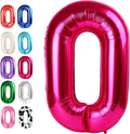 Hot Pink Number 0 Balloon 40 inch, Balloon numbers party supplies, deco photo by Upgesy
