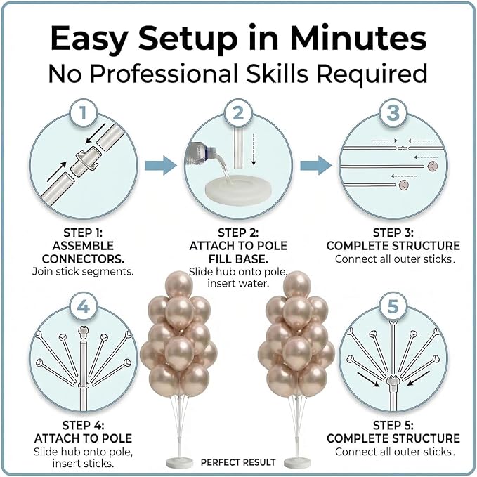 2Sets Metallic Gold Balloon Stand Kit - Image 3