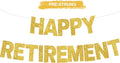 Glitter Gold Happy Retirement Banner Pre-Strung Retirement Party Decorations by RICHHHA