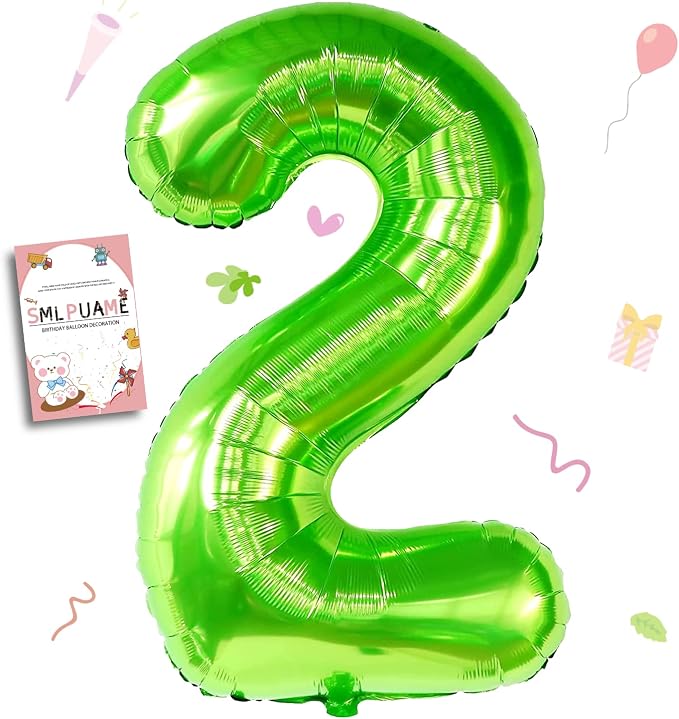 40 inch Number Balloon 0-9 Green Large Number 2 Balloons, Digital Balloons by Smlpuame
