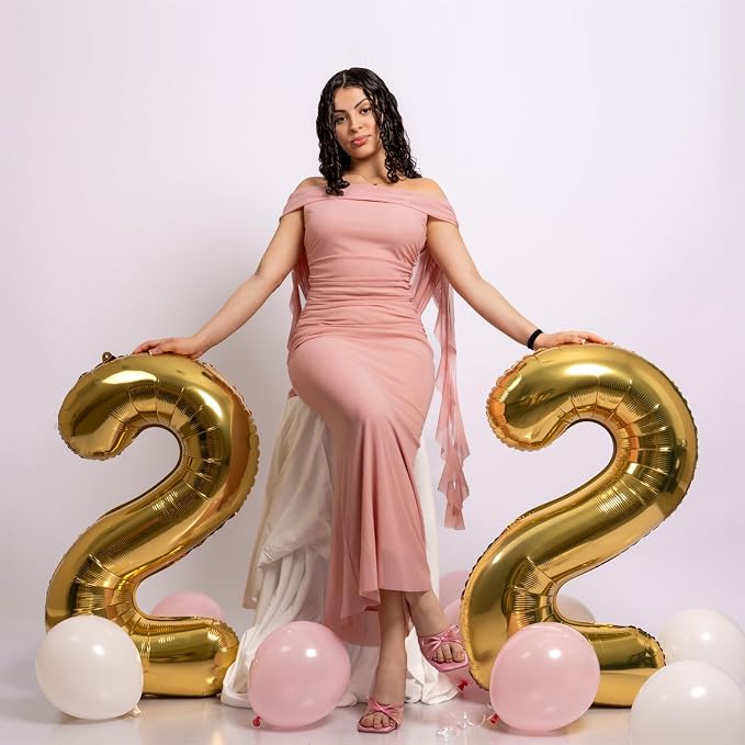 40 Inch Gold Number 2 Foil Balloon - Image 6