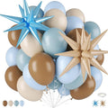 Blue and Brown Balloons, 12 Inch Macaron Blue Nude Brown Latex Balloons by FEYG