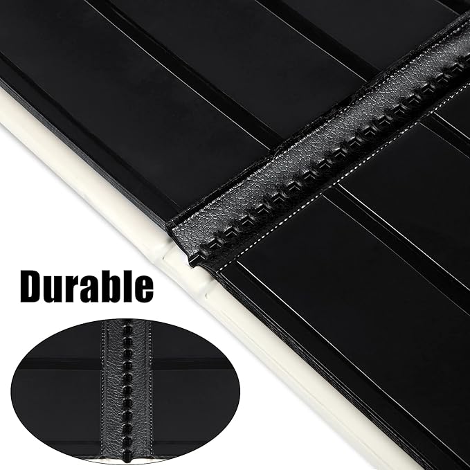 MUDOR Stamp Collecting Album, 2 Rows Pockets Stockbook for Collectors, 10 Sheets, Black