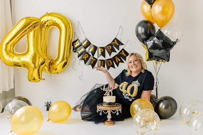Gold 40 Balloon - Image 3
