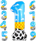 40 Inch Number 1 Balloon Blue Clouds Cartoon Story Balloons Toy Inspired Story by AXBMM