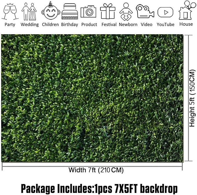 Nature Spring 3D Green Leaves Theme Photo Background Wedding Birthday Party - Image 3