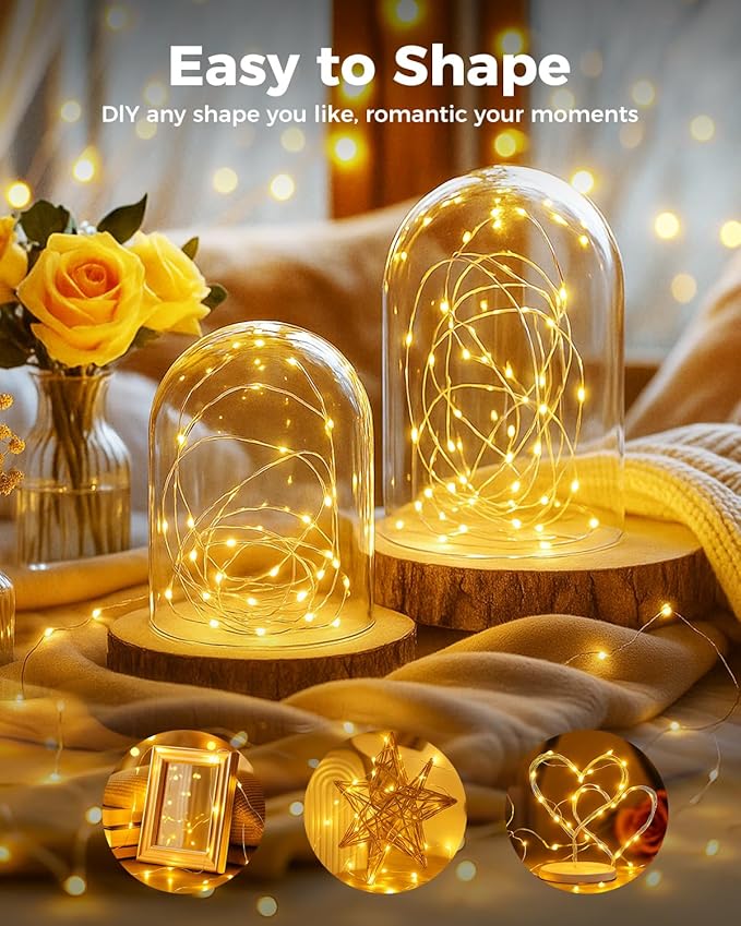 btfarm 3 Pack Fairy Lights Battery Operated, 7FT 20 LED Mini String Lights Waterproof Silver Wire for Mason Jars Centerpiece Table Crafts Bedroom Christmas Decoration, Warm White