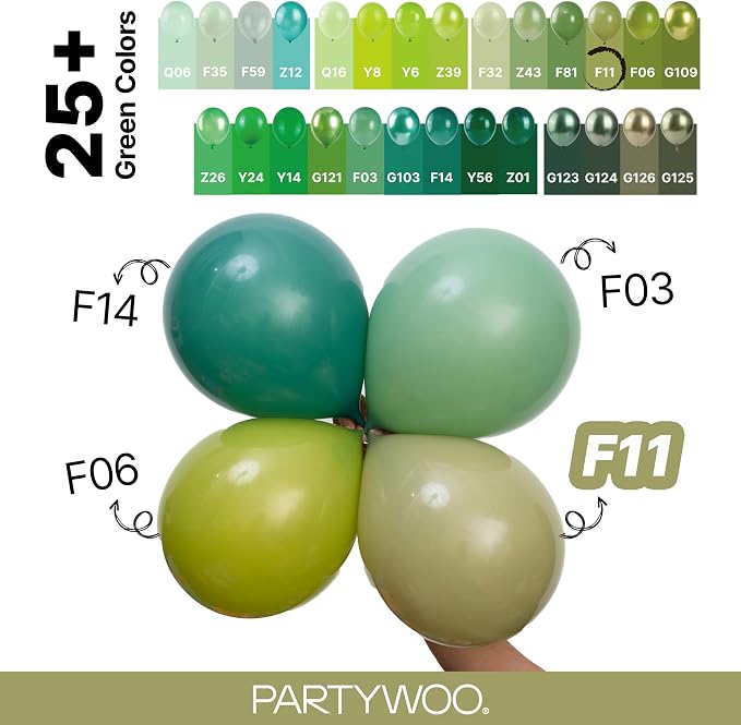 PartyWoo Sage Green Balloons 123pcs Olive Boho Green Color 18 12 10 5 Inch | 18 - Image 4