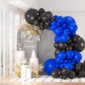 130pcs 18 12 10 5 Inch Royal Blue and Black Latex Balloon Garland Arch Kit | by OWPFJG