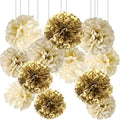 Gold Champagne Gold and Ivory Paper Pom Poms by We+Moment