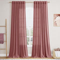Canyon Rose Linen 144 Inch Curtains by Nanspring