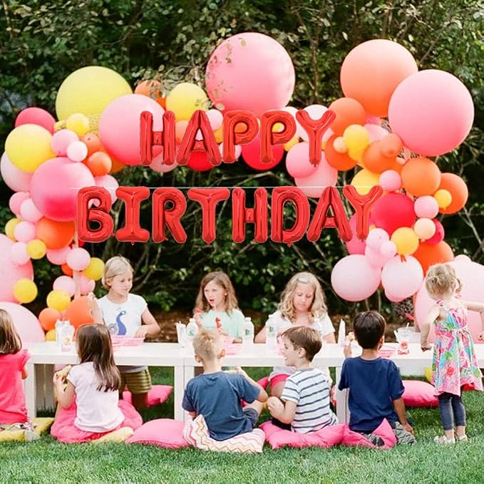 TONIFUL Red Letter Balloons 2 Set 16 Inch A-Z Custom Alphabet Banner | 52 Pcs - Image 4