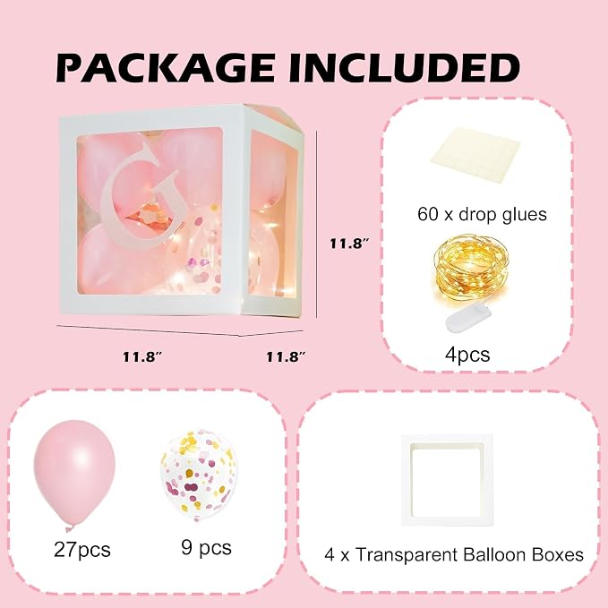 Uptotop Baby Shower Decorations Clear Balloon Blocks - Image 2