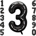 Black and White Stripes Number 3 Balloon 40 Inch, Race Car Party Sign | Graphic by Unknown