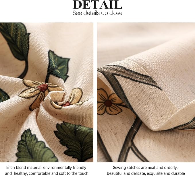 Designer Elegant Linen Printed Curtains, 2 Panels, Floral Pattern Draps - Image 7