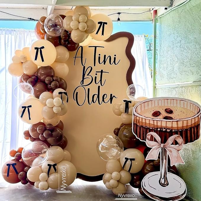 Espresso A Tini Bit Older Balloons Garland Arch Kit | 136Pcs Martini Birthday - Image 5