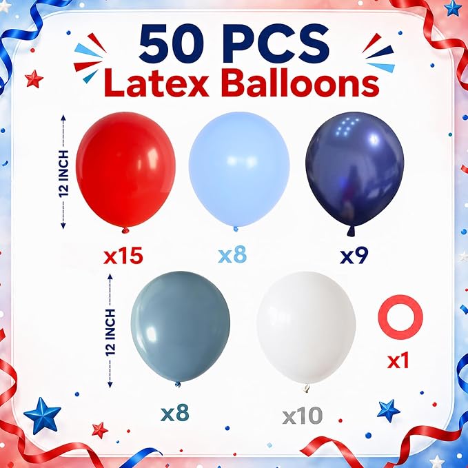 Red Blue White Balloon - Image 2
