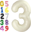 2 Number Balloons Cream 40 Inch Foil Balloon by Argthjy