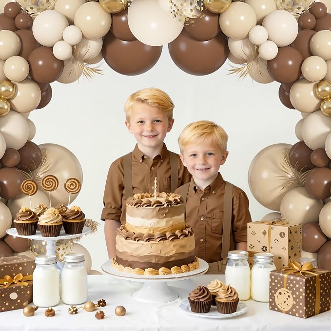 164Pcs Brown and Gold Balloons Garland Arch Kit Different Sizes | 18 12 10 5 - Image 3