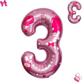 Pink Number 3 Balloon 40 Inch, DIY Fashion Girl Stickers Custom Balloon | Hot by Unknown