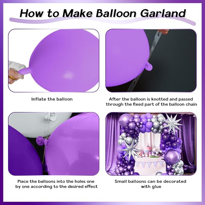 Dark Purple Balloon Arch Kit - Image 3