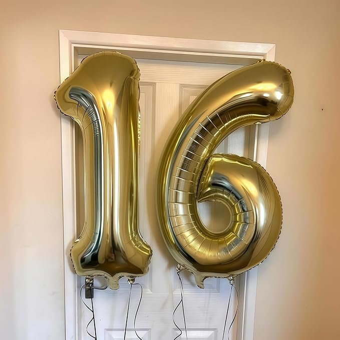 Champagne Gold 2 Balloon, 40 Inch Light Gold Number 2 Balloon Big Foil Mylar - Image 3